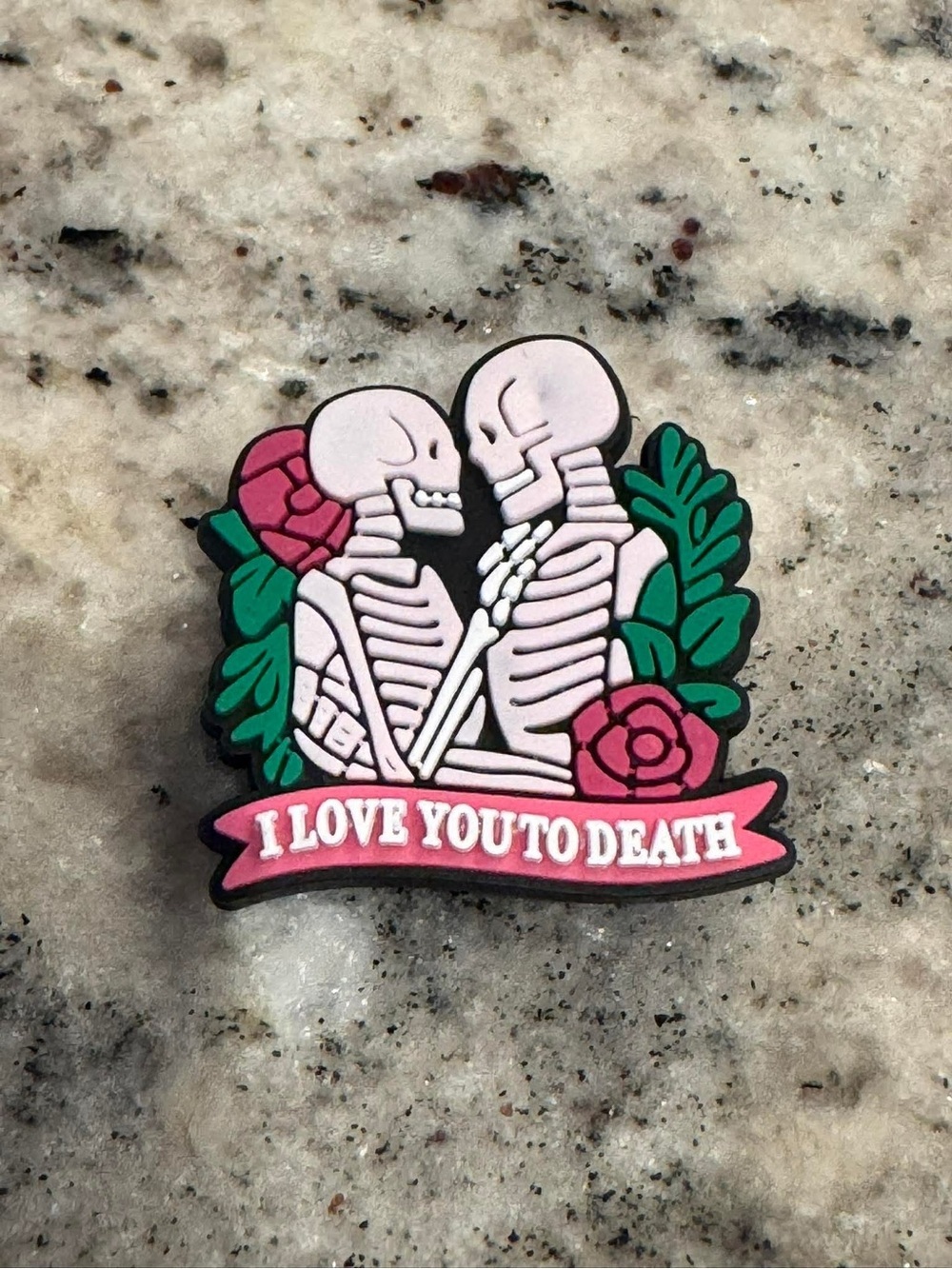 CROCS Pink & Green Skeleton Lovers Jibbitz Charm